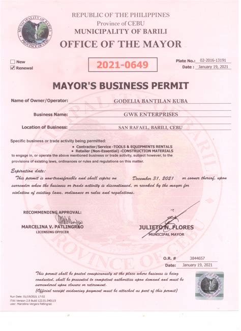 mayor's permit pasig
